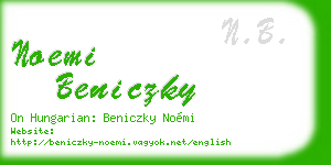 noemi beniczky business card